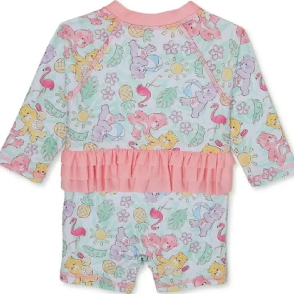 Care Bears Rashguard Swimsuit BABY GIRL SIZE 0-3 MONTHS UPF 50+ NEW